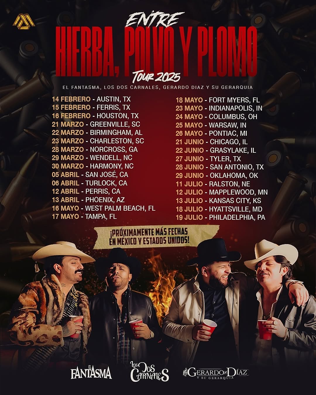 Los Dos Carnales Entre Hierba, Polvo y Plomo Tour Poster 2025